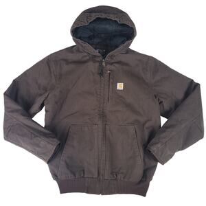 Carhartt Loose Fit Hooded Brown Duck Active Jacket 0J4479-M Men's Sz L Tall